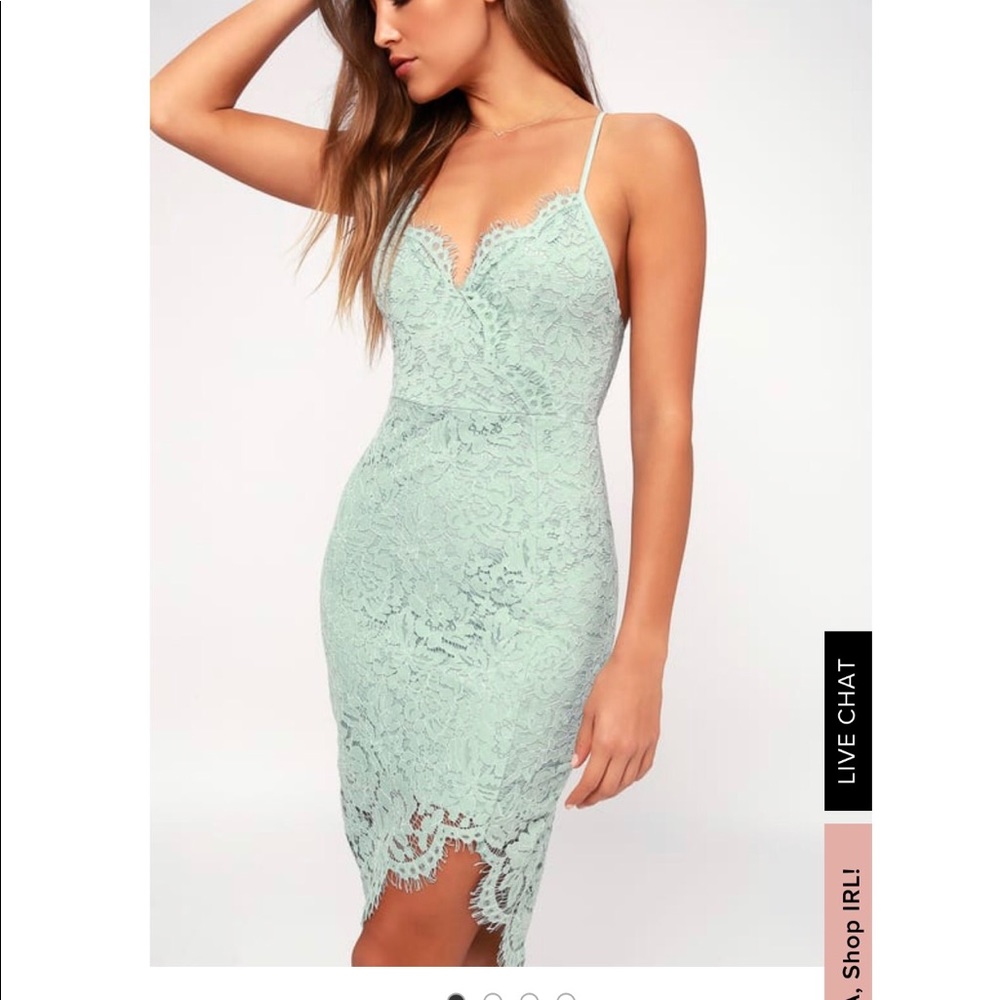 Lulus mint lace dress size M